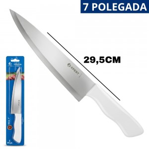 Faca Peixeira 7 Polegadas Gamma Cabo Plástico Branco 29,5Cm