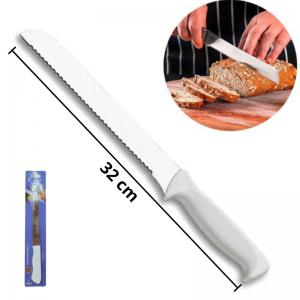 Faca para Pão 8" Linha Gamma Cabo Branco 32Cm