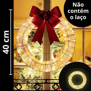 Guirlanda Natalina Led Metálica 40Cm Decoração