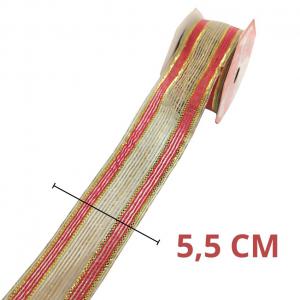 Fita Decorativa Poliester Juta C/Fio Dr 10Mx5,5Cm