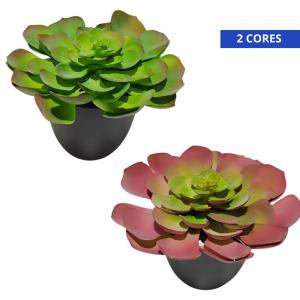 Arranjo Suculenta Artificial Vaso Plástico 20Cm Decoração