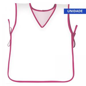 Avental Escolar Infantil Branco Rosa 39X76Cm Dac