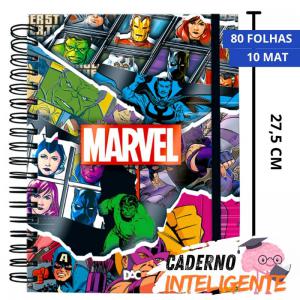 Caderno Inteligente Smart Universitario Marvel 200Mmx275Mm 10 Div/80Fls -Dac