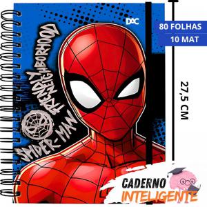 Caderno Inteligente Smart Universitario Spider-Man 200Mmx275Mm 10 Div/80Fls -Dac