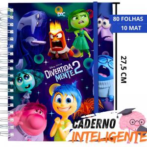 Caderno Inteligente Smart Universitario Divertidamente 2 200Mmx275Mm 10 Div/80Fls - Dac