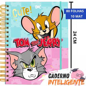 Caderno Inteligente Smart Colegial Tom e Jerry10 Divisórias 80 Folhas 177Mmx240Mm - Dac