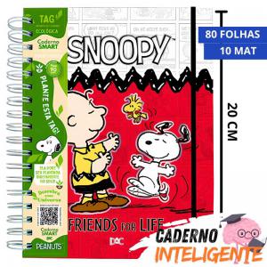 Caderno Inteligente Smart Mini Snoopy 10 Divisórias 80 Folhas 140Mmx200Mm - Dac