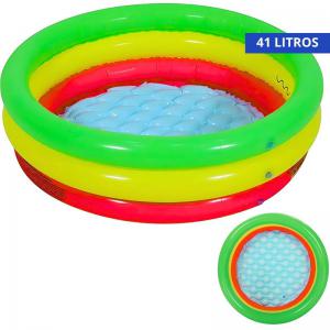 Piscina Inflavel 3 Aneis Coloridos 41L- Bel