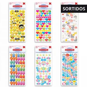 Cartela de Adesivos Sortidos Divertidos - Kit Infantil