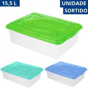 Caixa Plástica Organizadora 15,5L C/ Tampa