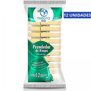 Prendedor de Roupa Madeira Theoto 12 Unidades
