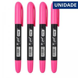 Marca Texto Giz Gel Rosa, Escritório Escola, Alta Durabilidade