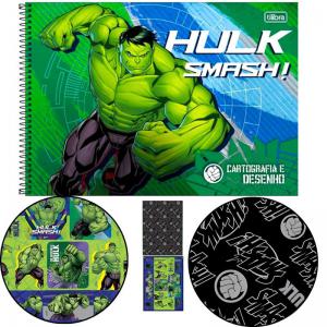 Caderno Desenho Cartografia 80 Fls.capa Dura Sem Seda Espiral Hulk Unidade - Tilibra
