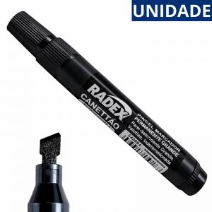 Marcador Permanente Radex Canetão Preto Duplo Traço