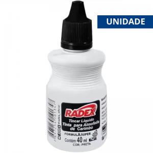 Tinta Carimbo Preta Radex 40Ml Escritório