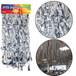 Varal Decorativo Fitas Metalizadas Prata 10M