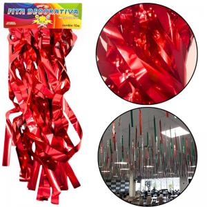 Varal Decorativo Fitas Metalizadas Vermelho 10M