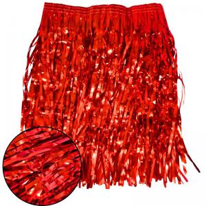 Saia Havaiana Metalizada Vermelha 40Cm Festa