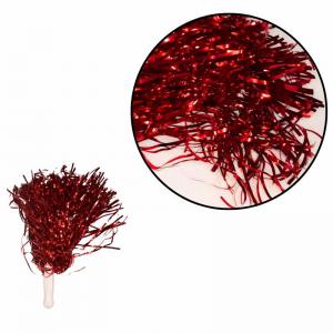 Pompom Torcida Metalizado Vermelho 30Cm Neotrentina