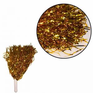 Pompom Torcida Metalizado Dourado 30Cm Eventos