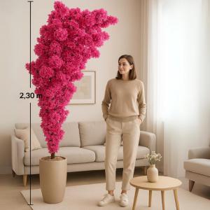 Planta Ramificação de Cerejeira Pink com Folhagens 2.30X1.80M - Primordial Decor