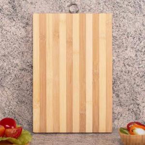 Tábua Corte Bambu Natural Cozinha 30X20Cm com Pino Metal Pendurar