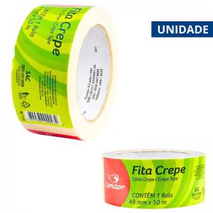 Fita Crepe Condor 48Mm X 50Mt Alta Aderência para Pintura e Reparos