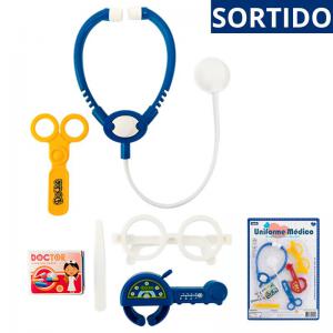 Kit Medico Infantil 6 Pecas Dutetoys Brinquedo Crianca Finge Medico