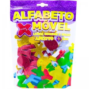 Kit Alfabeto Móvel Glitter Eva 150 Peças Make+