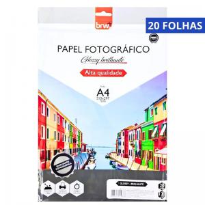 Papel Fotográfico A4 Glossy Brilhante Brw 20 Folhas