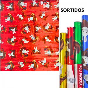 Celofane Pascoa Rolinho 69X89 Metal Estampa Contos de Pascoa C/3 Fls - Cromus