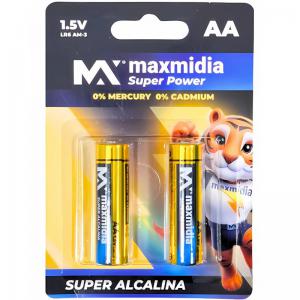Pilha Alcalina Aa Maxmidia Super Power 2 Unidades