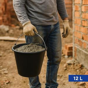 Balde Plastico P/Concreto 12Lt Alca de Ferro - Gerplast