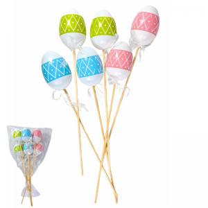 Ovos Decorativos de Páscoa no Palito 20Cm Multiart