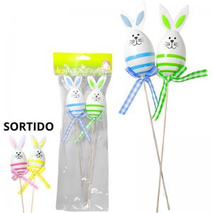 Ovos de Páscoa Decorativos no Palito Duplo Fox