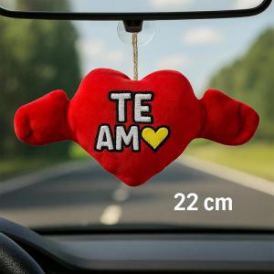 Coração Pelucia com Mão e Ventosa com Frase Sortido 12X22Cm Pequeno - Confeccoes 313 - Ddn