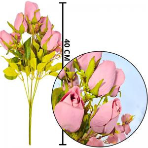Buque de Rosas Botão Lilas Envelhecido com 7 Galhos 40Cm - H8.Com