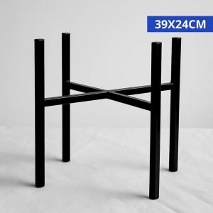 Suporte Metal Preto para Vaso Pequeno Decoração Moderna 39X24Cm