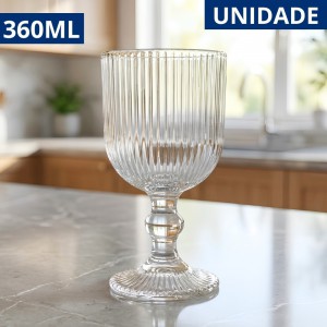 Taca Vidro P/Agua Linha Cameratta Versalhes Clear 360Ml Unidade