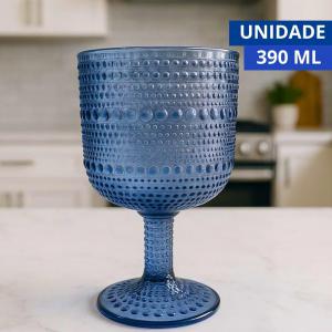 Taça de Água Vidro Azul Pérola 390Ml Kehome