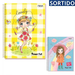 Caderno Capa Dura Power Full 12 Matérias 168 Folhas