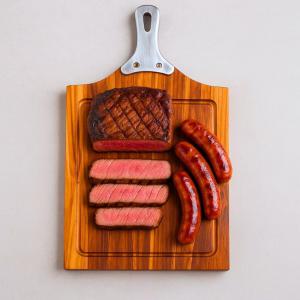 Tábua Churrasco Madeira Cabo Metal 55X30Cm Gd