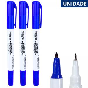 Marcador Permanente Azul Dupla Ponta Futuro