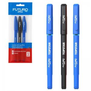 Caneta Esferográfica Topstar Color 0.7Mm Kit 3 Unidades