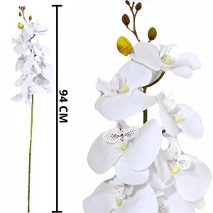 Haste Orquídea Branca Decorativa 94Cm Decoromax