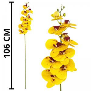 Haste Orquídea Amarela Decorativa 106Cm Decoromax
