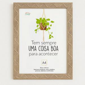 Porta Diploma Plástico Cinza Rústico 21X29 Vertical