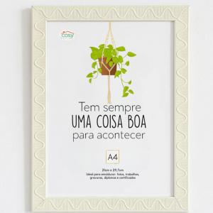 Porta Diploma Vertical Plástico Creme A4