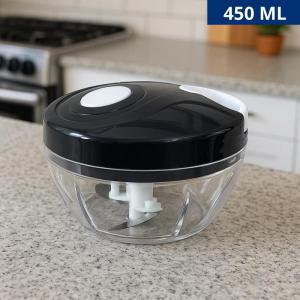 Processador Manual Alimentos Preto 450Ml 3 Lâminas