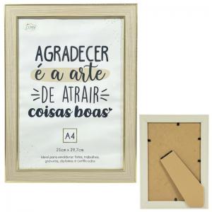 Porta-Diploma Plástico Palha Dourado 21X29Cm - Presente Elegante